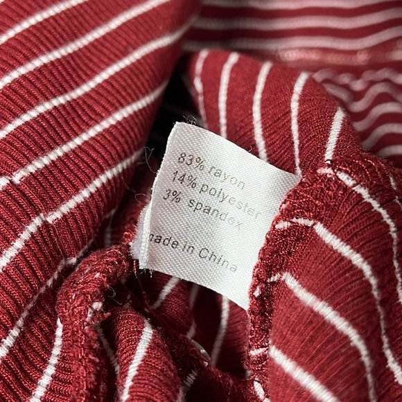 𝅺Lane Bryant Burgundy Striped Long Sleeve Banded Hem Tunic Top Size 22/24 - Picture 6 of 6